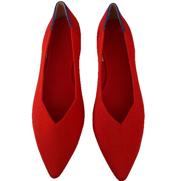New Rothy’s Women’s The Point Flats In Bright Red Size W10 - Picture 5 of 7